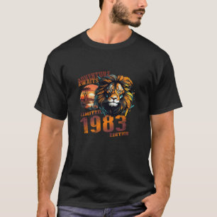Camiseta 40th Birthday Limited 1983 Edition Lion Backprint