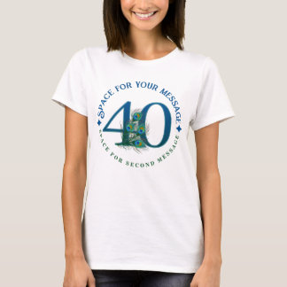 Camiseta 40th Birthday Or Anniversary Peacock Feathers