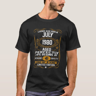 Camiseta 41ª Decoración De Cumpleaños Julio 1980 Hombres Mu