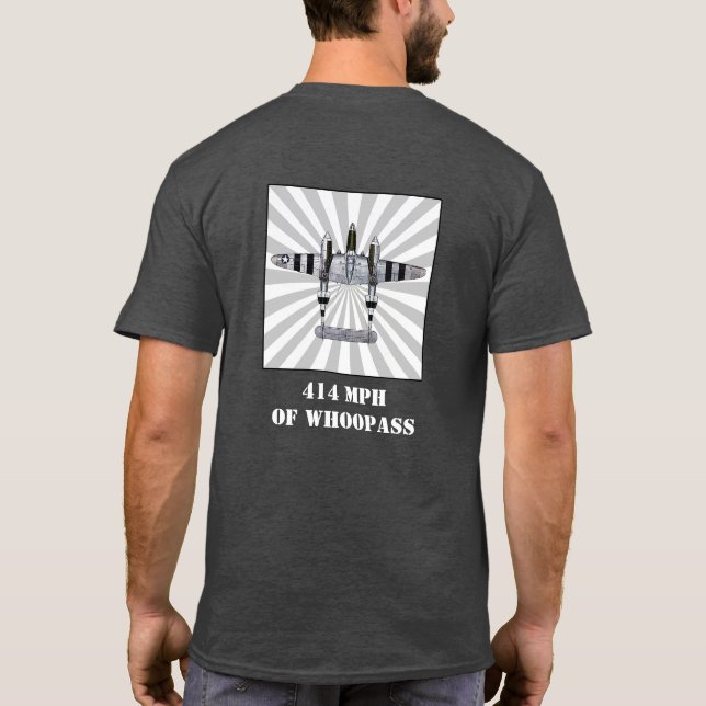 Camiseta 414 MPH de Whoopass - P-38 Lightning (Reverso)
