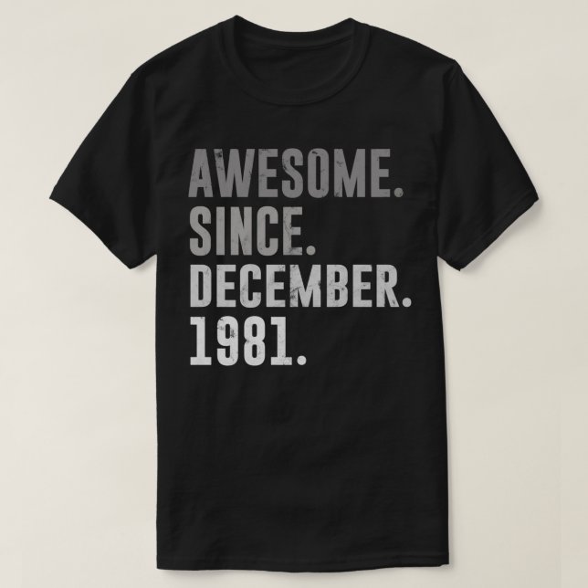 Camiseta 41.ª cosecha de cumpleaños desde diciembre de 1981 (Diseño del anverso)