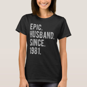 Camiseta 41° Aniversario Boda De Su Esposo Épico Sinc