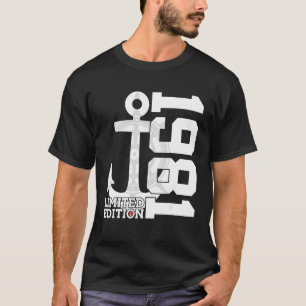Camiseta 41 años de capacidad 1981 41º cumpleaños del marin