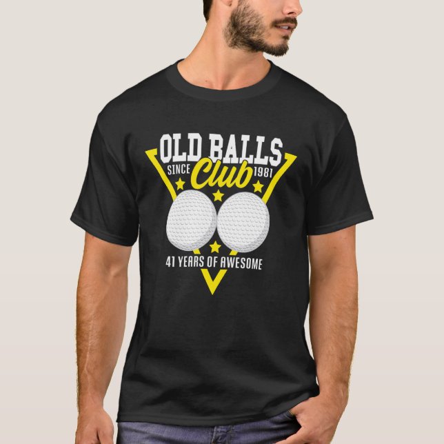 Camiseta 41 cumpleaños I Old Balls Club I Golfing Balls Gol (Anverso)