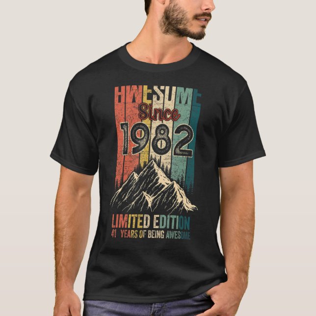 Camiseta 41 cumpleaños increíble desde la cosecha de 1982 (Anverso)
