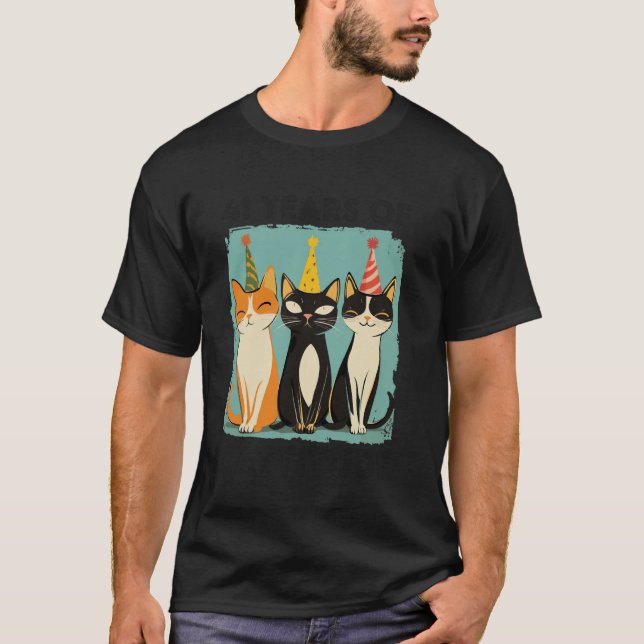 Camiseta 41 Years Of Cattitude 41st Birthday Cat Lover 41 Y (Anverso)