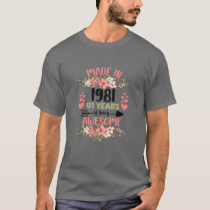 Camiseta 41 Years Old 41St Birthday Born In 1981 Women Girl