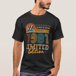 Camiseta 41 Yr Old Vintage 1981 Edición Limitada Idea 4