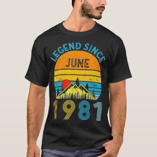 Camiseta 41st Birthday Gifts Idea Legend Since June 1981 41