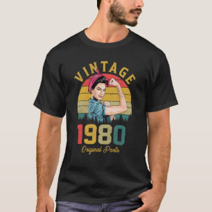 Camiseta 42.ª Vintage Mujeres de cumpleaños 1980 42 años