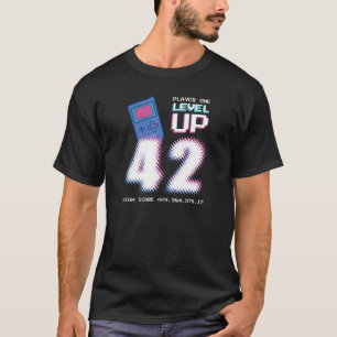 Camiseta 42.º Chica de cumpleaños Nivel 42 Video Gam desblo