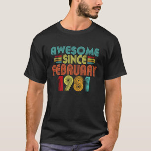 Camiseta 42.º cumpleaños increíble desde febrero de 1981 Re