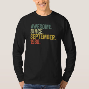 Camiseta 42.º cumpleaños increíble desde septiembre de 1980