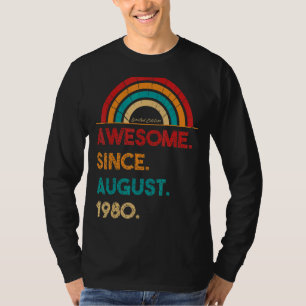 Camiseta 42 años de edad increíble desde agosto de 1980 42º