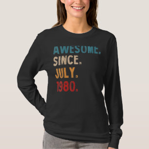 Camiseta 42 años de edad increíble desde julio de 1980 42º 