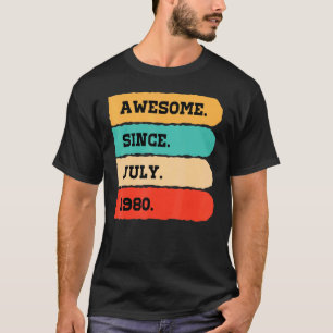 Camiseta 42 años de edad increíble desde julio de 1980 42º