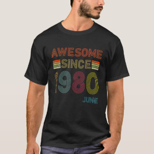 Camiseta 42 años de edad increíble desde junio de 1980 42º 