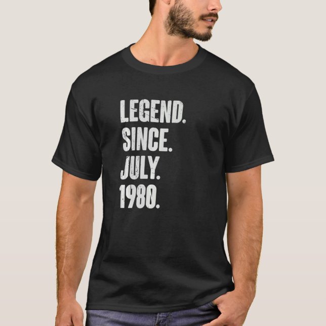 Camiseta 42 años de edad Leyenda de cumpleaños 42 desde jul (Anverso)