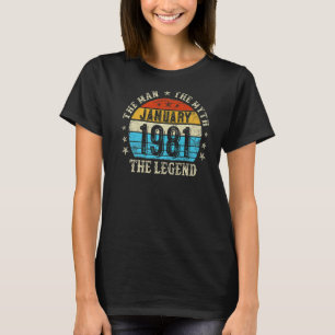 Camiseta 42 años La leyenda del mito del hombre Enero 1981