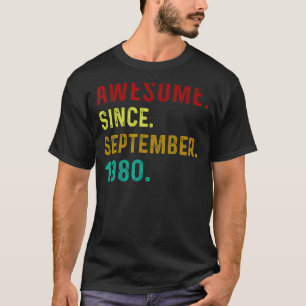 Camiseta 42 años sorprendentes desde septiembre de 1980 Vin