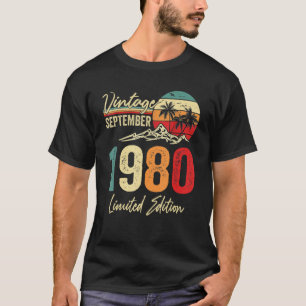 Camiseta 42 Años Vintage Septiembre 1980 42