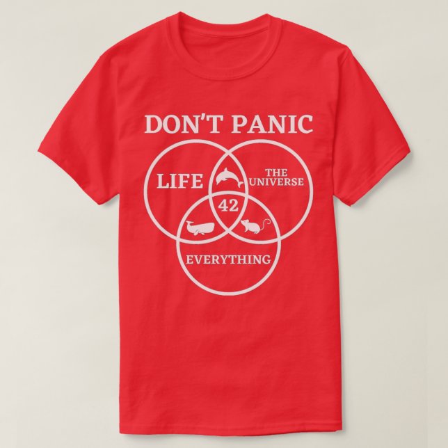 Camiseta 42 Answer to Life Universe and Everything Dont Pan (Diseño del anverso)