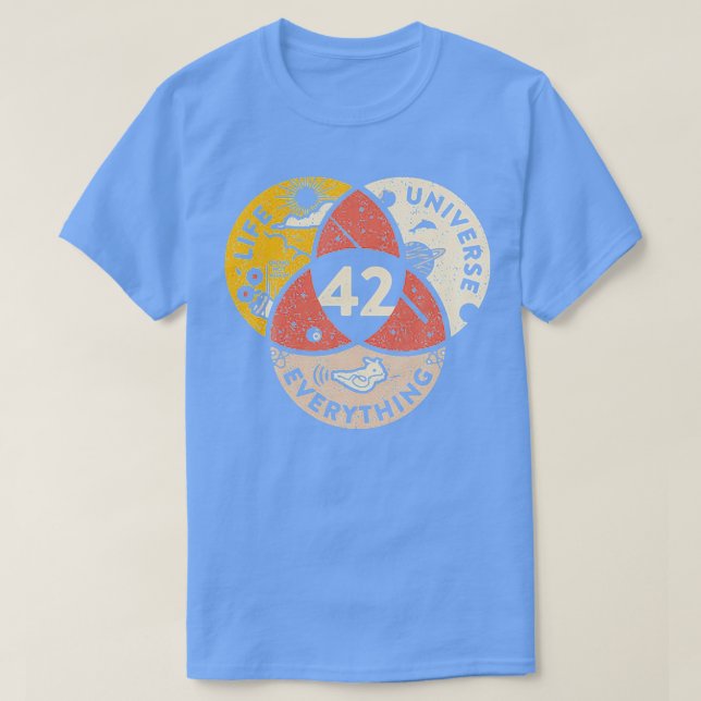 Camiseta 42 Responder al universo de la vida y todo (Diseño del anverso)