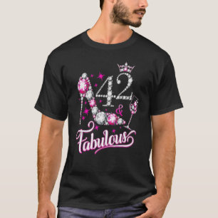 Camiseta 42 Y Fabuloso Feliz 42º Aniversario Girly Hi