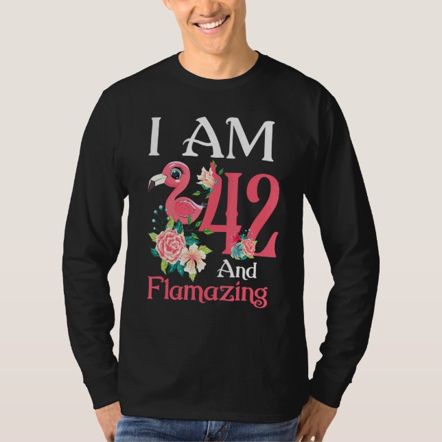 Camiseta 42 Y Flamante Flamingo 42 Años Mujeres B (Anverso)
