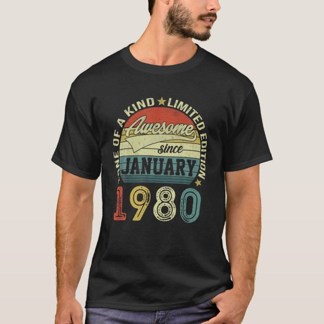 Camiseta 42 Year Old Gifts Awesome Since January 1980 42Th (Anverso)