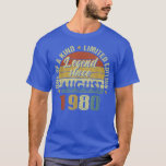 Camiseta 42 Years Old Gifts Legend Since August 1980nd Birt<br><div class="desc">42 Years Old Gifts Legend Since August 1980nd Birthday  .</div>