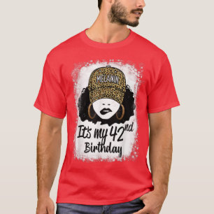 Camiseta 42 Years Old Leopard Melanin Girl It's My 42nd Bir