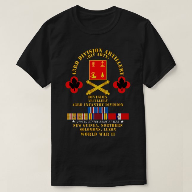 Camiseta 43.ª División Artillería Nueva Guinea Norte Solomo (Diseño del anverso)