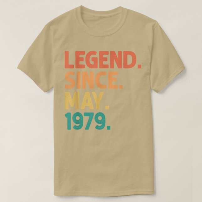 Camiseta 43.ª leyenda de cumpleaños desde mayo de 1979 43 a (Diseño del anverso)