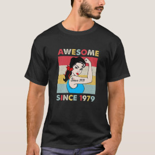 Camiseta 43 Años 43 Años Vintage Mujeres Vintage 1979 Cumpl