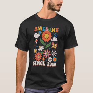 Camiseta 43 años asombroso desde 1980 Groovy Retro 43th B