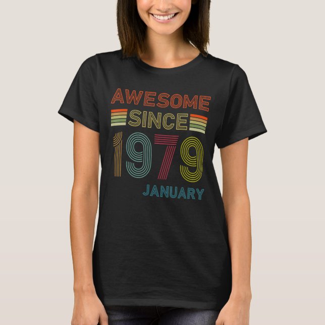 Camiseta 43 años de edad alucinante desde enero de 1979 43e (Anverso)
