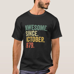 Camiseta 43 años de edad asombrosa desde octubre de 1979 43