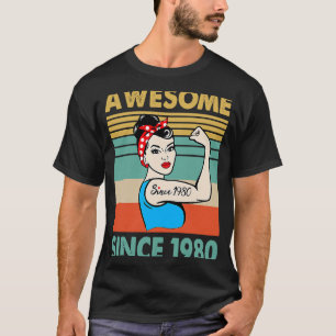 Camiseta 43 años de edad increíble desde 1980 43 años