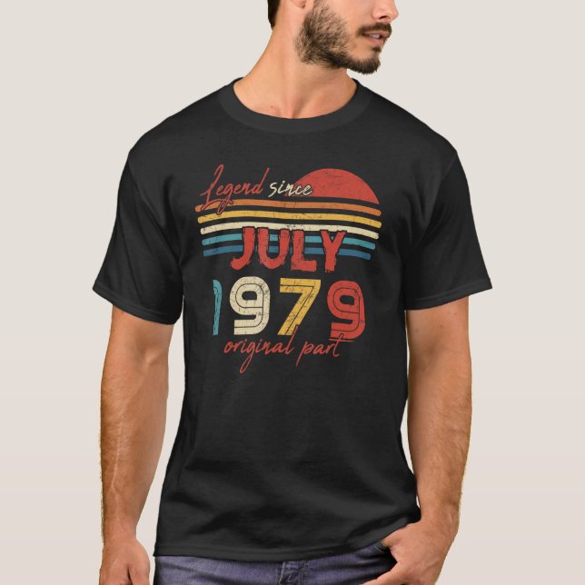 Camiseta 43 Leyenda de cumpleaños desde julio de 1979 Parte (Anverso)