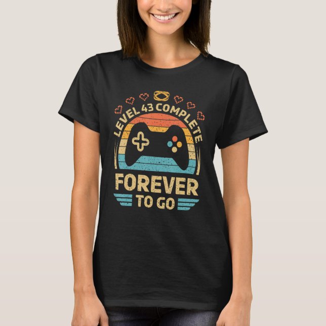 Camiseta 43th Wedding Anniversary Video Gamer Level 43 Comp (Anverso)
