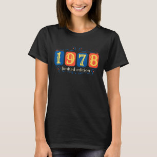 Camiseta 44ª Damas de Cumpleaños Hombres 44 Años 1978 Regal