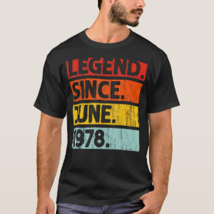 Camiseta 44ª leyenda de cumpleaños desde junio de 1978 44 a