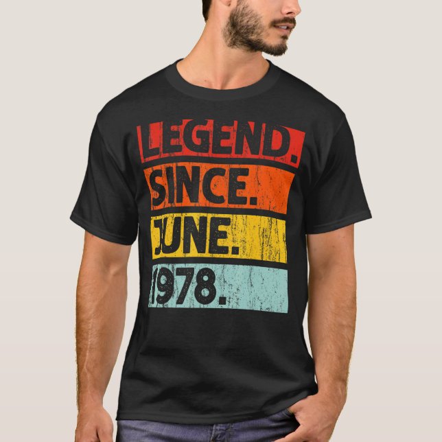 Camiseta 44ª leyenda de cumpleaños desde junio de 1978 44 a (Anverso)