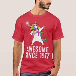 Camiseta 44º cumpleaños, unicornio dab, Awesome desde 1977