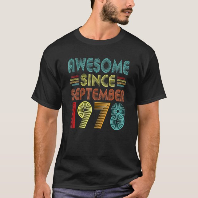 Camiseta 44.ª idea de cumpleaños increíble desde septiembre (Anverso)
