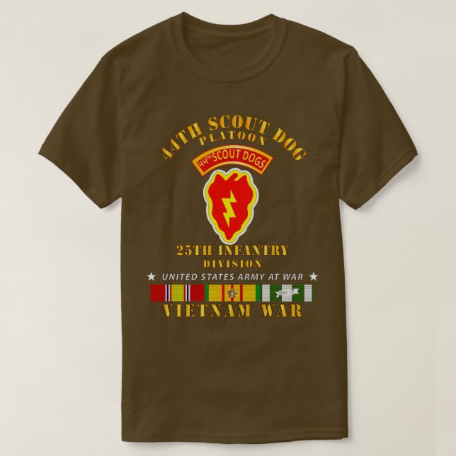 Camiseta 44.ª Scout Dog Platoon 25ª Infantería Div VN SVC (Diseño del anverso)