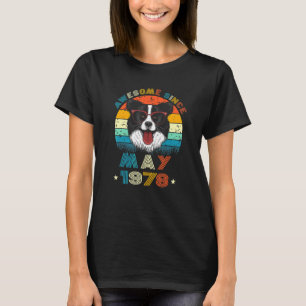 Camiseta 44.º cumpleaños Love Border Collie Dog 44 años des