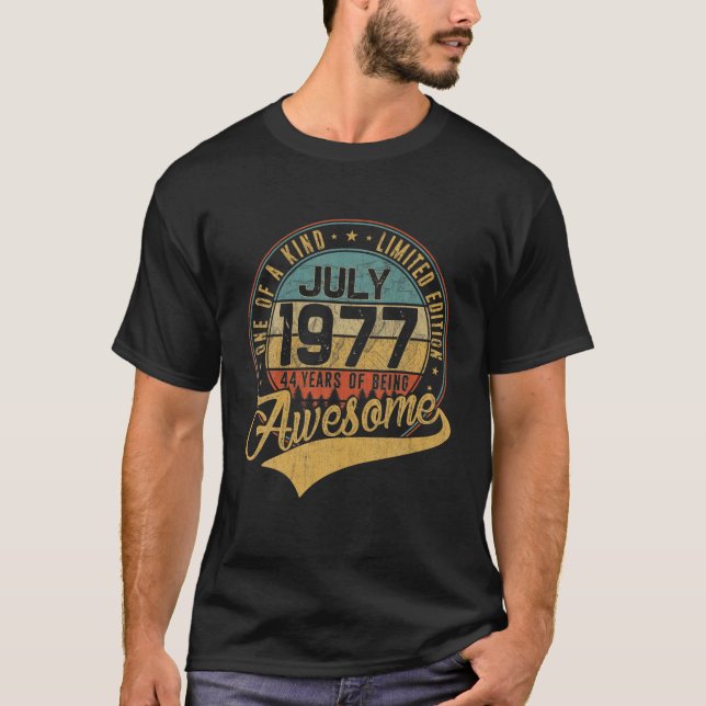 Camiseta 44.º Regalo De Cumpleaños Retro Julio 1977 44 Años (Anverso)