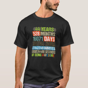 Camiseta 44 Años 528 Meses De Ser Maravilloso 44º Cumpleaño